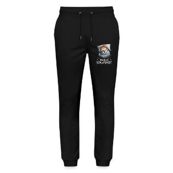Schlafender Corgi Akita Hund Kuschelshirt - Stanley/Stella Unisex Bio Jogginghose Mover  - Schwarz - Vorne - Marisol (170cm) & Nik (191cm)