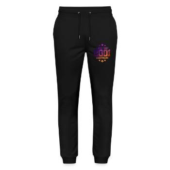 LIMITED EDITION 2001 25TH BIRTHDAY - Stanley/Stella Mover Unisex Organic Jogging Trousers - black - Front - Marisol (170cm) & Nik (191cm)