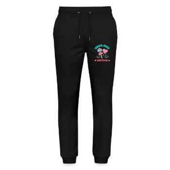Candy Lover Gift - Stanley/Stella Mover Unisex Organic Jogging Trousers - black - Front - Marisol (170cm) & Nik (191cm)