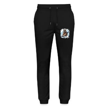 German Shepherd Dog Snowboard - Stanley/Stella Mover Unisex Organic Jogging Trousers - black - Front - Marisol (170cm) & Nik (191cm)