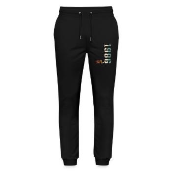 Original 1986 Vintage Retro Birthday Gift - Stanley/Stella Mover Unisex Organic Jogging Trousers - black - Front - Marisol (170cm) & Nik (191cm)