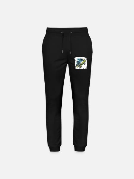 Farbige Blueprint Dreschmaschine, CAD-Design - Stanley/Stella Unisex Bio Jogginghose Mover - Schwarz