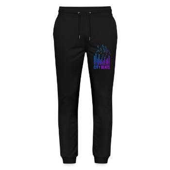 City Beats – Urbaner Sound - Stanley/Stella Unisex Bio Jogginghose Mover  - Schwarz - Vorne - Marisol (170cm) & Nik (191cm)