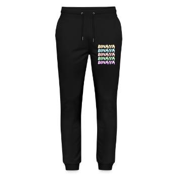 Gift for Binaiya - Stanley/Stella Mover Unisex Organic Jogging Trousers - black - Front - Marisol (170cm) & Nik (191cm)