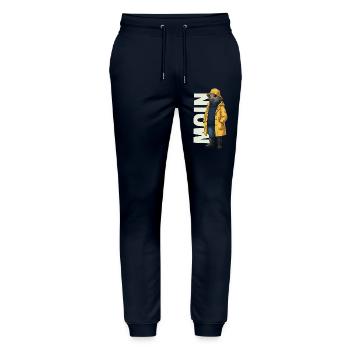 Seehund Moin – Regenmantel Design - Stanley/Stella Unisex Bio Jogginghose Mover  - Navy - Vorne - Marisol (170cm) & Nik (191cm)