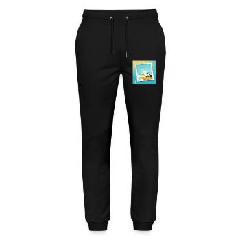 Summer at the beach - Stanley/Stella Unisex Bio Jogginghose Mover  - Schwarz - Vorne - Marisol (170cm) & Nik (191cm)