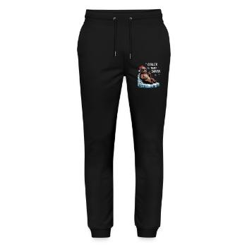 Santa lustiges Weihnachtachten mit Spruch - Stanley/Stella Unisex Bio Jogginghose Mover  - Schwarz - Vorne - Marisol (170cm) & Nik (191cm)