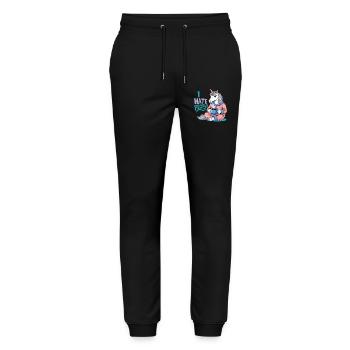 Einhorn Kaffee Morgenmuffel Lustig Introvertiert - Stanley/Stella Unisex Bio Jogginghose Mover  - Schwarz - Vorne - Marisol (170cm) & Nik (191cm)