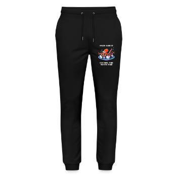 Escape from the Sushi Bar | Octopus Humor - Stanley/Stella Mover Unisex Organic Jogging Trousers - black - Front - Marisol (170cm) & Nik (191cm)