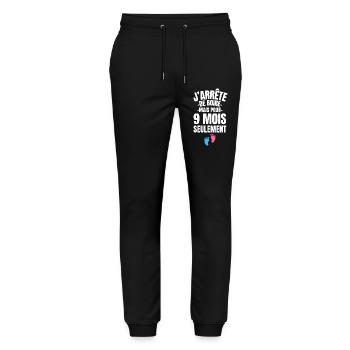 Funny Pregnancy Announcement - Humor Mom-to-be 2026 - Stanley/Stella Mover Unisex Organic Jogging Trousers - black - Front - Marisol (170cm) & Nik (191cm)