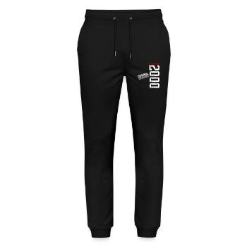 25ème Anniversaire Original Novembre Millésime 2000 - Pantalon de jogging bio MOVER Stanley/Stella unisexe - noir - Devant - Marisol (170cm) & Nik (191cm)