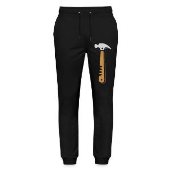 Stylischer Hammer Vektor – Handwerksdesign für Pro - Stanley/Stella Unisex Bio Jogginghose Mover  - Schwarz - Vorne - Marisol (170cm) & Nik (191cm)