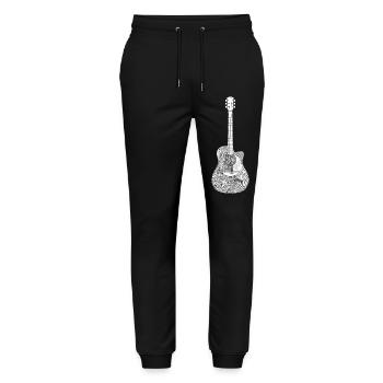 Gitarre Musik Kunst Design - Stanley/Stella Unisex Bio Jogginghose Mover  - Schwarz - Vorne - Marisol (170cm) & Nik (191cm)