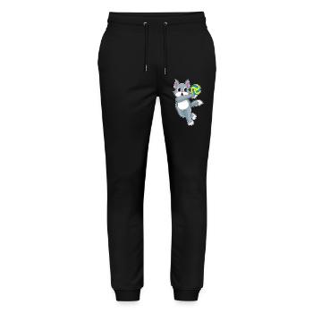 Chat Joueur de Volley-ball Volley-ball Sport - Pantalon de jogging bio MOVER Stanley/Stella unisexe - noir - Devant - Marisol (170cm) & Nik (191cm)