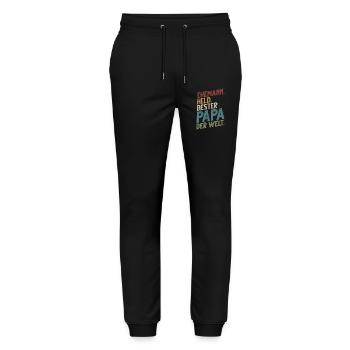 Mari Héros Meilleur Papa Au Monde Rétro - Pantalon de jogging bio MOVER Stanley/Stella unisexe - noir - Devant - Marisol (170cm) & Nik (191cm)