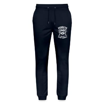 Furet disant drôle de furet cadeau - Pantalon de jogging bio MOVER Stanley/Stella unisexe - marine - Devant - Marisol (170cm) & Nik (191cm)