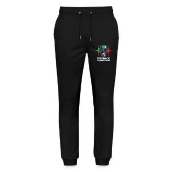 Fréquence de rétroaction Freak Musique punk rock - Pantalon de jogging bio MOVER Stanley/Stella unisexe - noir - Devant - Marisol (170cm) & Nik (191cm)