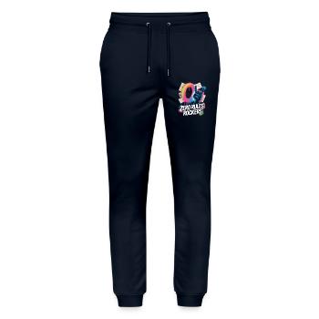 Zero Rules Rockers Punk Rock Music - Stanley/Stella Mover Unisex Organic Jogging Trousers - navy - Front - Marisol (170cm) & Nik (191cm)