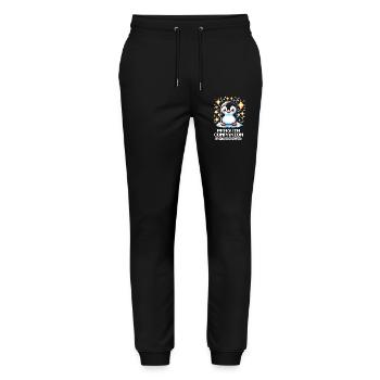 Compagnon pingouin | Compagnon de jeu mignon - Pantalon de jogging bio MOVER Stanley/Stella unisexe - noir - Devant - Marisol (170cm) & Nik (191cm)
