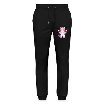 Einhorn Weihnachten Boxen - Stanley/Stella Unisex Bio Jogginghose Mover  - Schwarz - Vorne - Marisol (170cm) & Nik (191cm)
