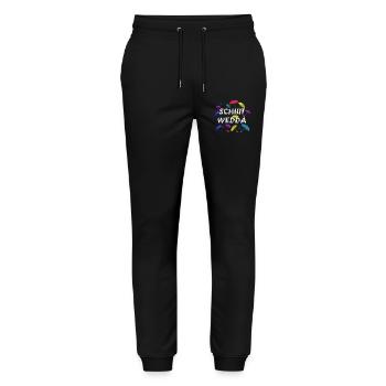 Schiet Wedda: Colorful Umbrella Art - Stanley/Stella Mover Unisex Organic Jogging Trousers - black - Front - Marisol (170cm) & Nik (191cm)