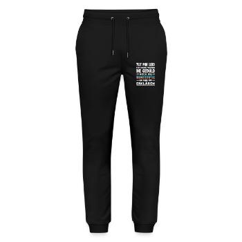 Weder Geduld noch Buntstifte – Sarkasmus - Stanley/Stella Unisex Bio Jogginghose Mover  - Schwarz - Vorne - Marisol (170cm) & Nik (191cm)
