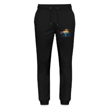 Bär Kompass Natur Design Wildnis Entdecker - Stanley/Stella Unisex Bio Jogginghose Mover  - Schwarz - Vorne - Marisol (170cm) & Nik (191cm)