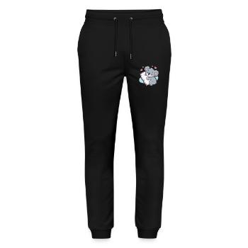 Koala Cuddle and Heart Pillow - Stanley/Stella Mover Unisex Organic Jogging Trousers - black - Front - Marisol (170cm) & Nik (191cm)