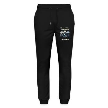 NPC is still blinking | Try again, portrait - Stanley/Stella Mover Unisex Organic Jogging Trousers - black - Front - Marisol (170cm) & Nik (191cm)