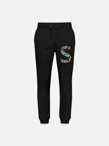 Lettre s fleurs groovy idée cadeau  - Pantalon de jogging bio MOVER Stanley/Stella unisexe - noir