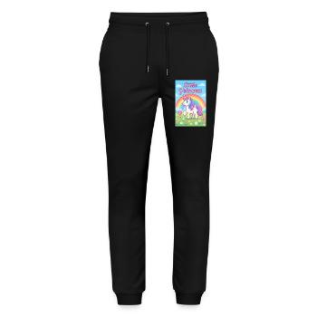 Little Rainbow Unicorn - Stanley/Stella Mover Unisex Organic Jogging Trousers - black - Front - Marisol (170cm) & Nik (191cm)