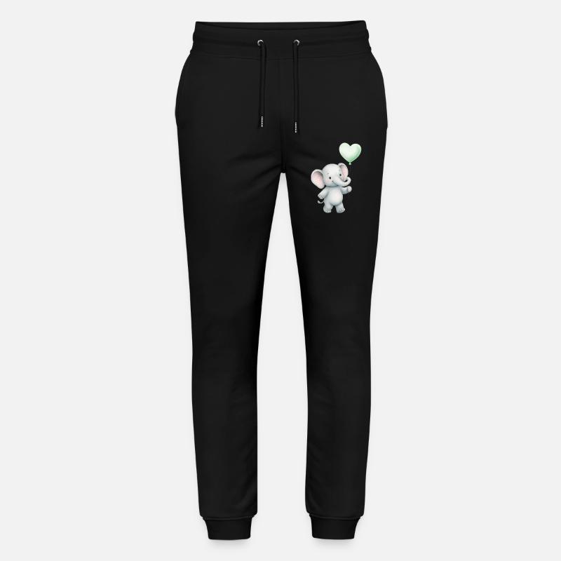 Elefant mit Herzballon - Stanley/Stella Unisex Bio Jogginghose Mover - Schwarz