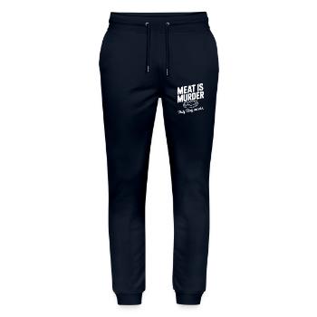 Meat is Murder Tasty Tasty Murder - Stanley/Stella Mover Unisex Organic Jogging Trousers - navy - Front - Marisol (170cm) & Nik (191cm)