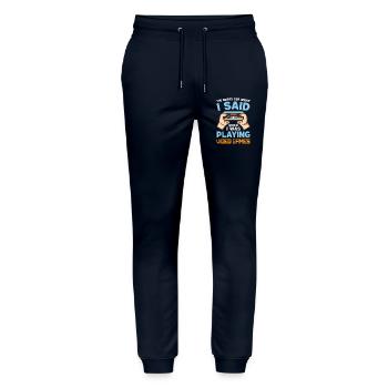 Gaming - Stanley/Stella Mover Unisex Organic Jogging Trousers - navy - Front - Marisol (170cm) & Nik (191cm)