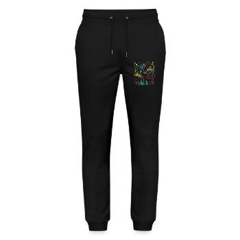 Breakdance Neon Style – Musique & Street Art - Pantalon de jogging bio MOVER Stanley/Stella unisexe - noir - Devant - Marisol (170cm) & Nik (191cm)