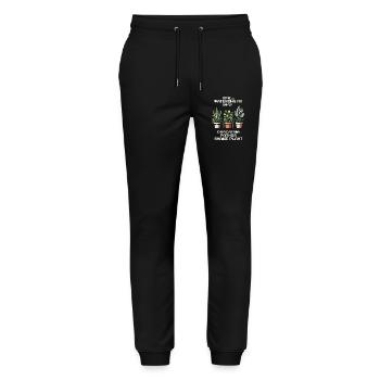 AFK Watering My DPS | Pflanzen Gamer Humor - Stanley/Stella Unisex Bio Jogginghose Mover  - Schwarz - Vorne - Marisol (170cm) & Nik (191cm)
