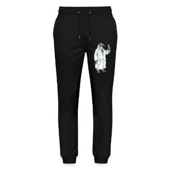 Penguin Scientist Laboratoire d’éprouvettes - Pantalon de jogging bio MOVER Stanley/Stella unisexe - noir - Devant - Marisol (170cm) & Nik (191cm)