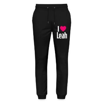 J’aime Leah Pink Heart J’aime Leah - Pantalon de jogging bio MOVER Stanley/Stella unisexe - noir - Devant - Marisol (170cm) & Nik (191cm)