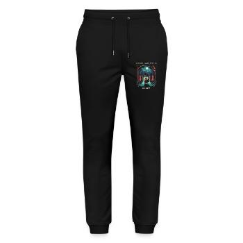 Hahn Aggro gezogen | Flucht aktivieren? - Stanley/Stella Unisex Bio Jogginghose Mover  - Schwarz - Vorne - Marisol (170cm) & Nik (191cm)