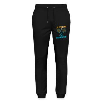 Ich kann nicht Badminton haben - Stanley/Stella Unisex Bio Jogginghose Mover  - Schwarz - Vorne - Marisol (170cm) & Nik (191cm)
