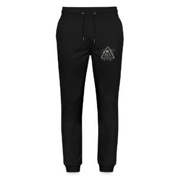 Alien Triangle We See All Cosmic Symbol Tee - Stanley/Stella Mover Unisex Organic Jogging Trousers - black - Front - Marisol (170cm) & Nik (191cm)