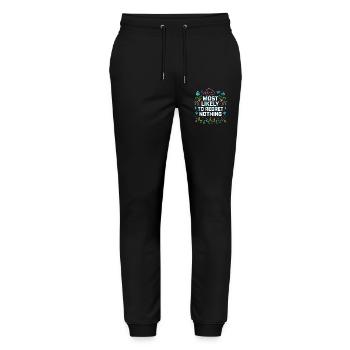 Christmas Saying Humor Funny Funny Xmas X-mas - Stanley/Stella Mover Unisex Organic Jogging Trousers - black - Front - Marisol (170cm) & Nik (191cm)