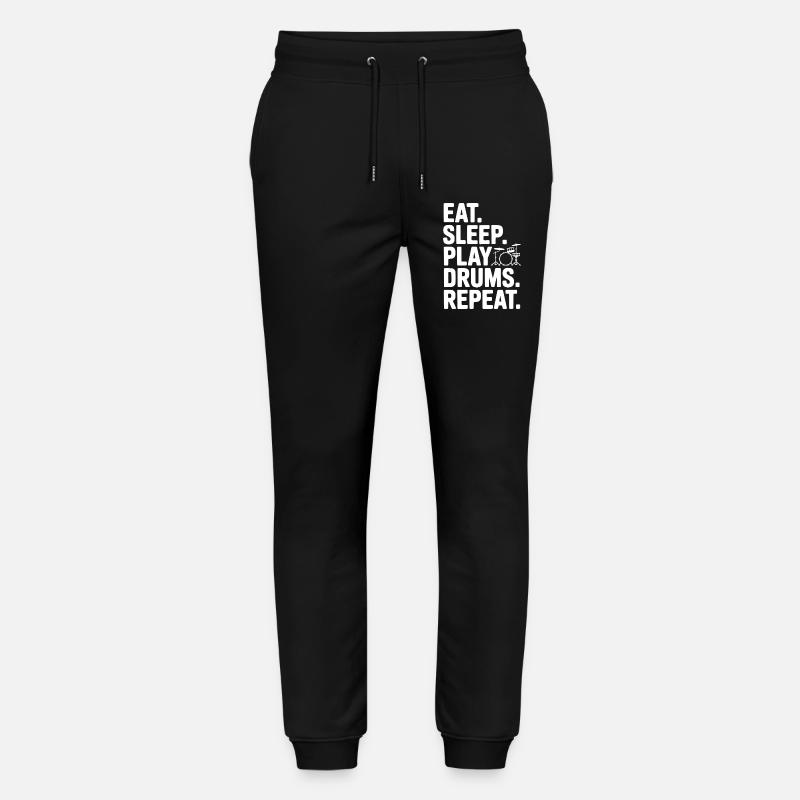 Eat. Sleep. Play Drums. Repeat. - Stanley/Stella Mover Unisex Organic Jogging Trousers - black