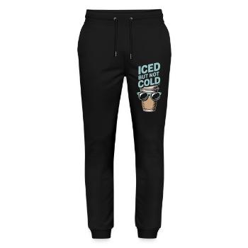 Iced But Not Cold Iced Coffee Humor Barista - Stanley/Stella Mover Unisex Organic Jogging Trousers - black - Front - Marisol (170cm) & Nik (191cm)