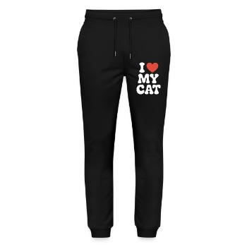 I Love My Cat Ich Liebe Meine Katze - Stanley/Stella Mover Unisex Organic Jogging Trousers - black - Front - Marisol (170cm) & Nik (191cm)