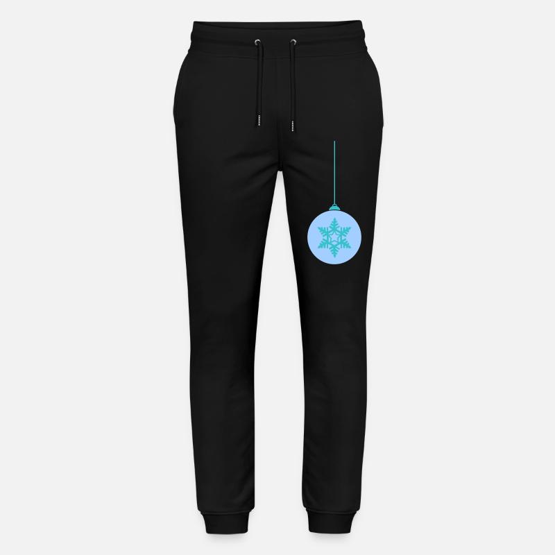 Weihnachtskugel Schneeflocken Blau Ornament - Stanley/Stella Unisex Bio Jogginghose Mover  - Schwarz