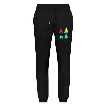 Santa Claus Christmas Tree Christmas - Stanley/Stella Mover Unisex Organic Jogging Trousers - black - Front - Marisol (170cm) & Nik (191cm)