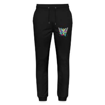 URBAN ANGEL WINGS SPLASH Graffiti Art - Stanley/Stella Unisex Bio Jogginghose Mover  - Schwarz - Vorne - Marisol (170cm) & Nik (191cm)