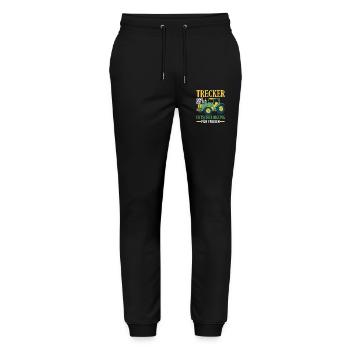 Tractor Driver Hobby Farmer Tractor Men Saying - Stanley/Stella Mover Unisex Organic Jogging Trousers - black - Front - Marisol (170cm) & Nik (191cm)
