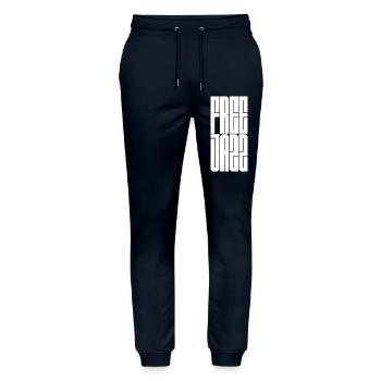 Free Jazz Geometric Grid Line Art - Stanley/Stella Mover Unisex Organic Jogging Trousers - navy - Front - Marisol (170cm) & Nik (191cm)